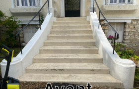 Mise en peinture d'un escalier