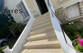 Mise en peinture d'un escalier