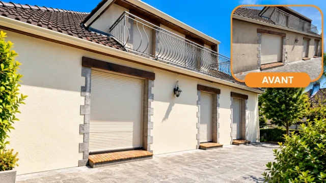 Avant-après de la rénovation d’une façade de maison