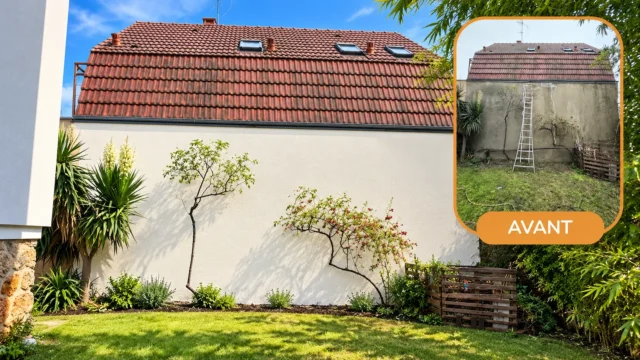 Avant-après de la rénovation d’une façade extérieure